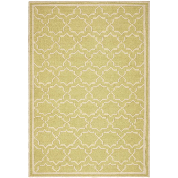 SAFAVIEH Dhurries DHU545C Light Green / Ivory Rug Image 1