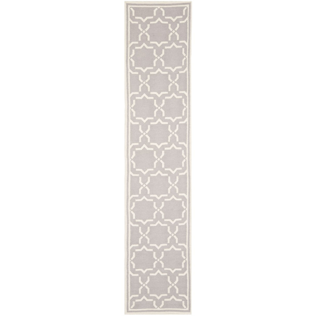 SAFAVIEH Dhurries DHU545G Handwoven Grey / Ivory Rug Image 1