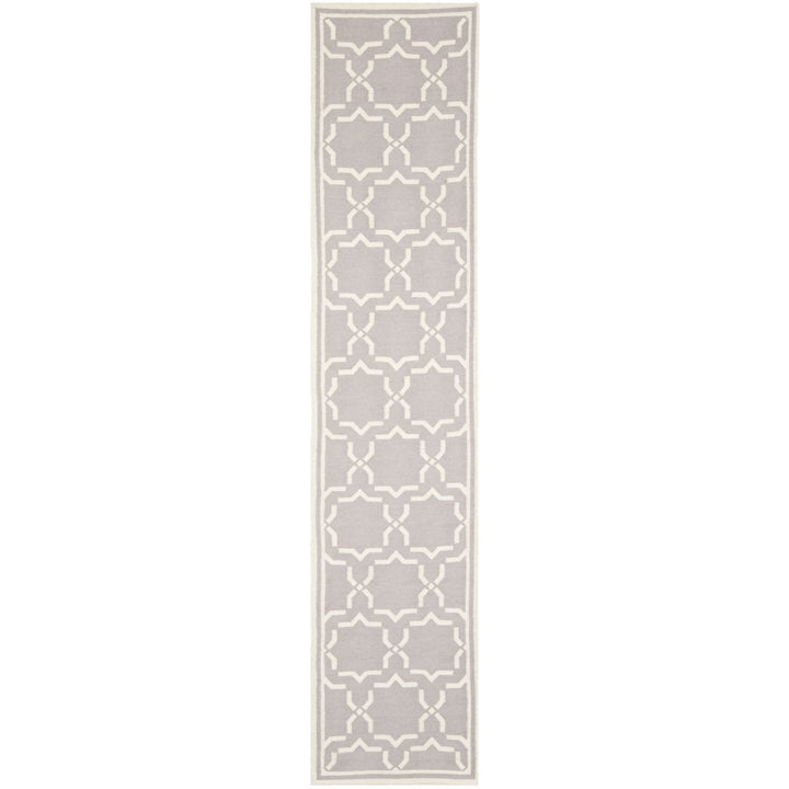 SAFAVIEH Dhurries DHU545G Handwoven Grey / Ivory Rug Image 1