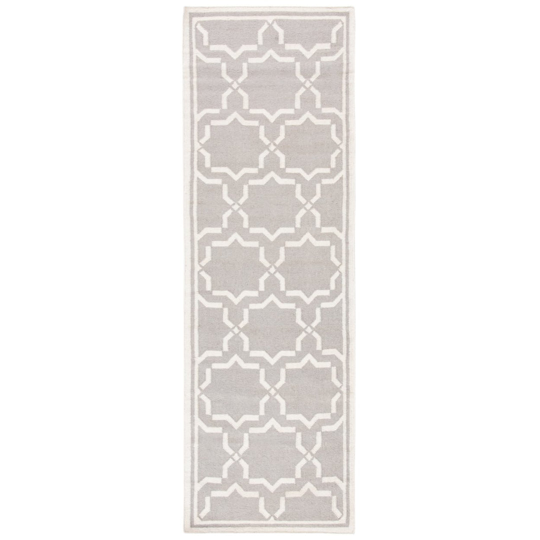 SAFAVIEH Dhurries DHU545G Handwoven Grey / Ivory Rug Image 1