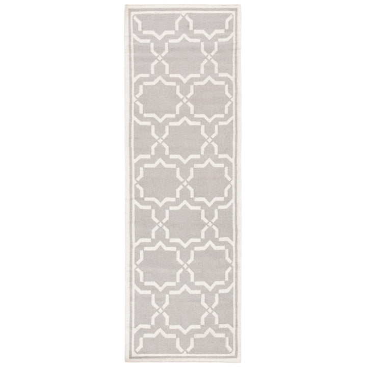 SAFAVIEH Dhurries DHU545G Handwoven Grey / Ivory Rug Image 1