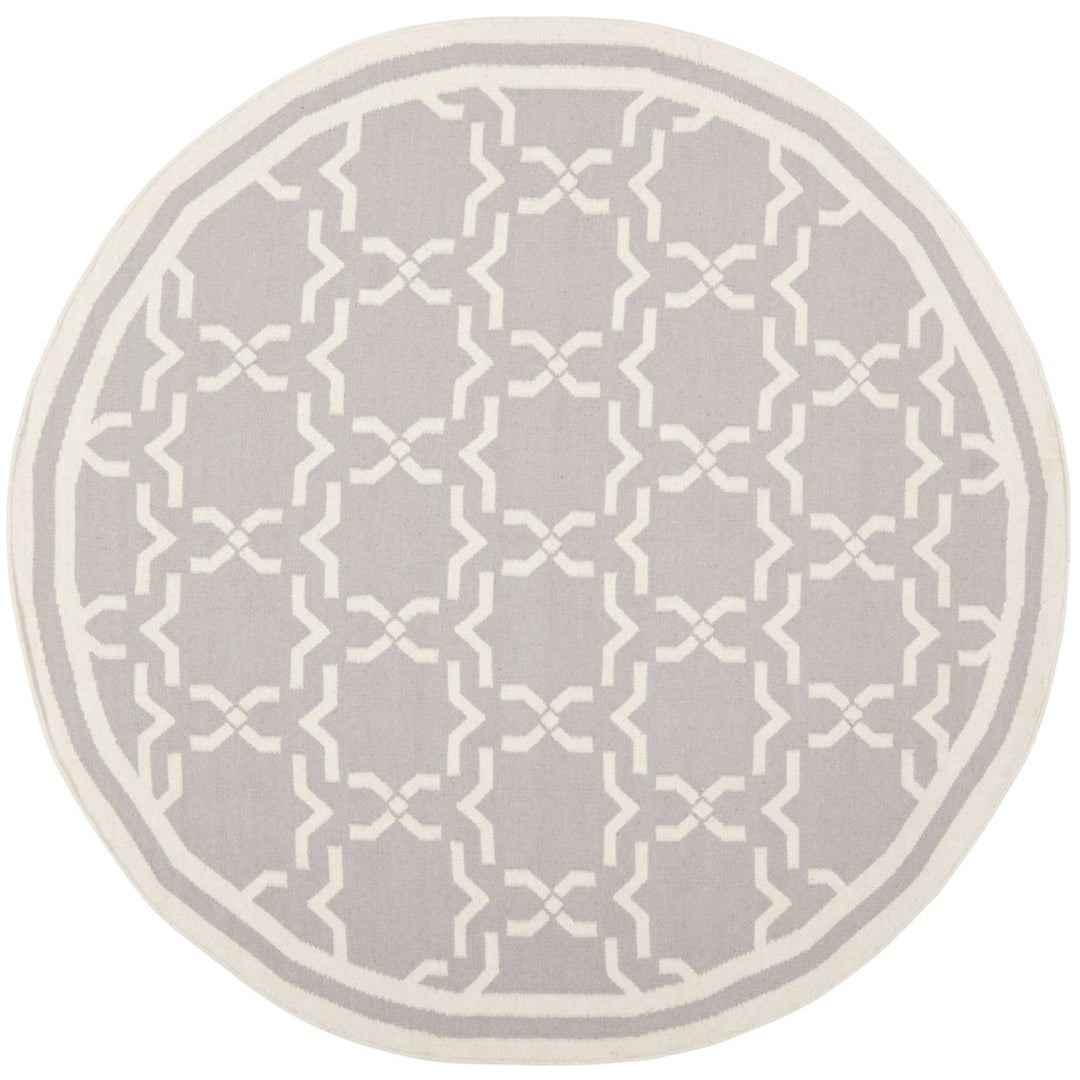 SAFAVIEH Dhurries DHU545G Handwoven Grey / Ivory Rug Image 1