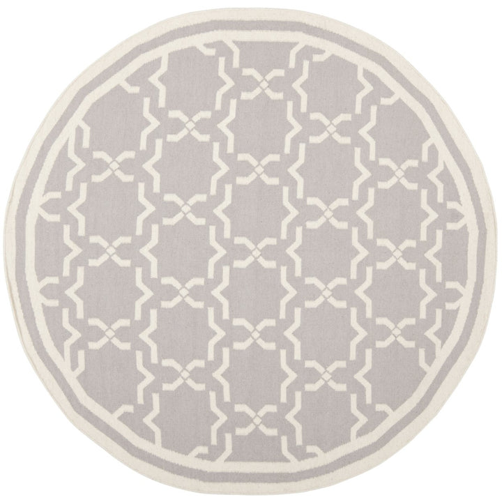 SAFAVIEH Dhurries DHU545G Handwoven Grey / Ivory Rug Image 1