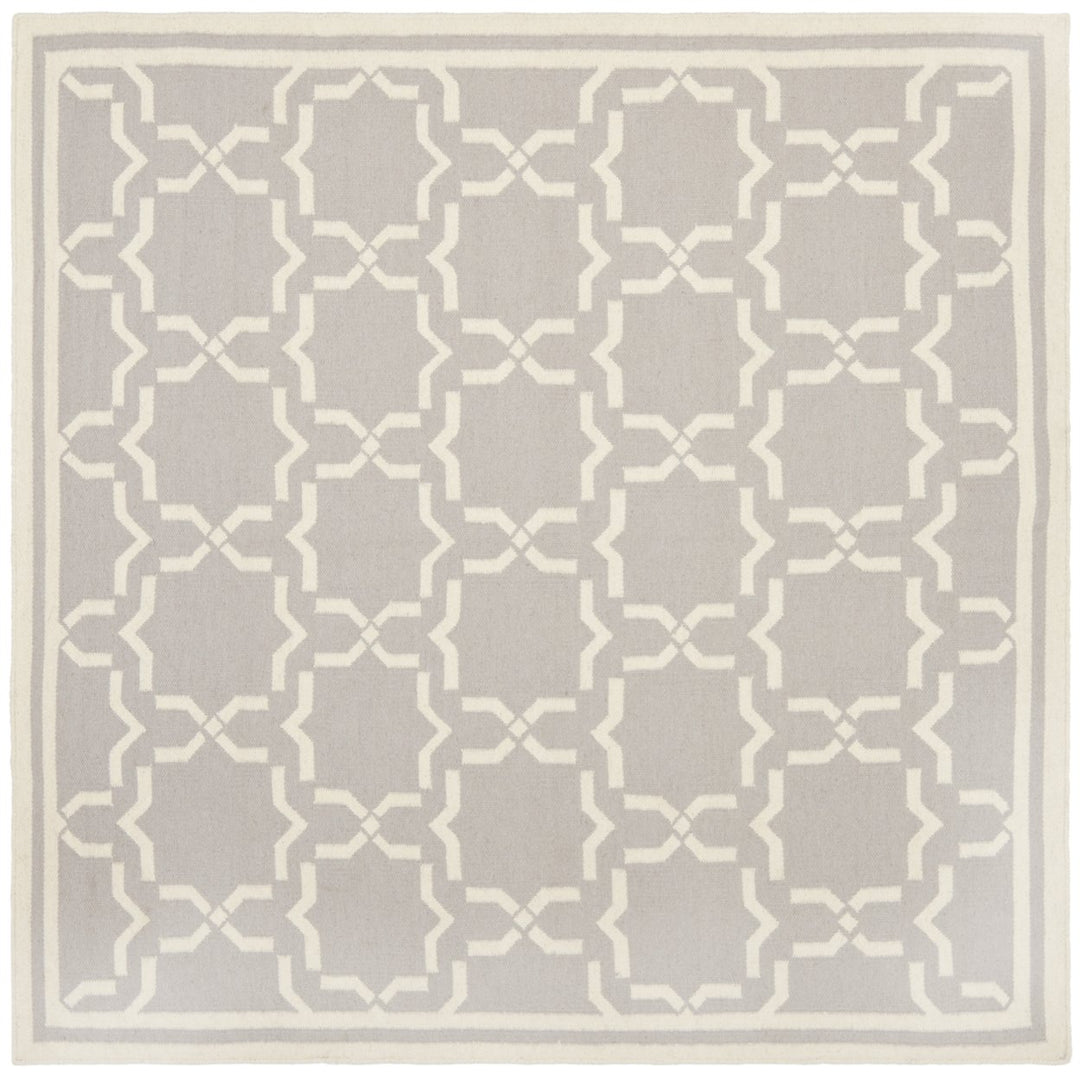 SAFAVIEH Dhurries DHU545G Handwoven Grey / Ivory Rug Image 1