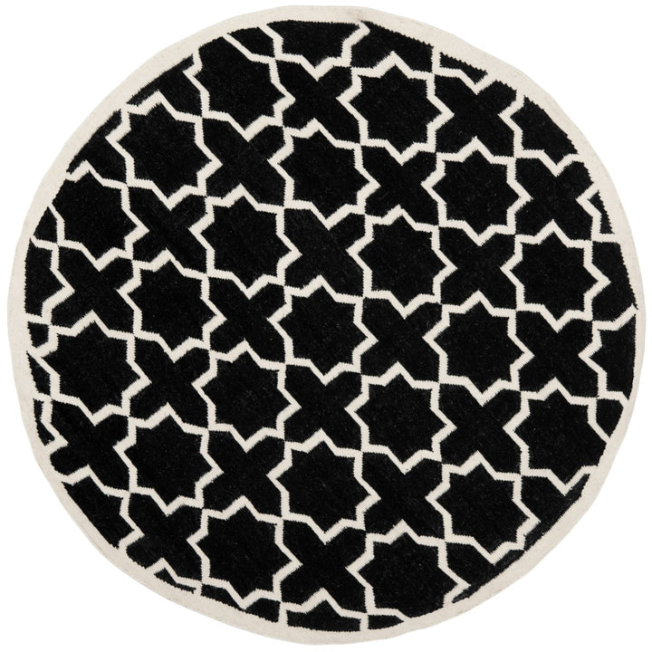 SAFAVIEH Dhurries DHU549L Handwoven Black / Ivory Rug Image 1