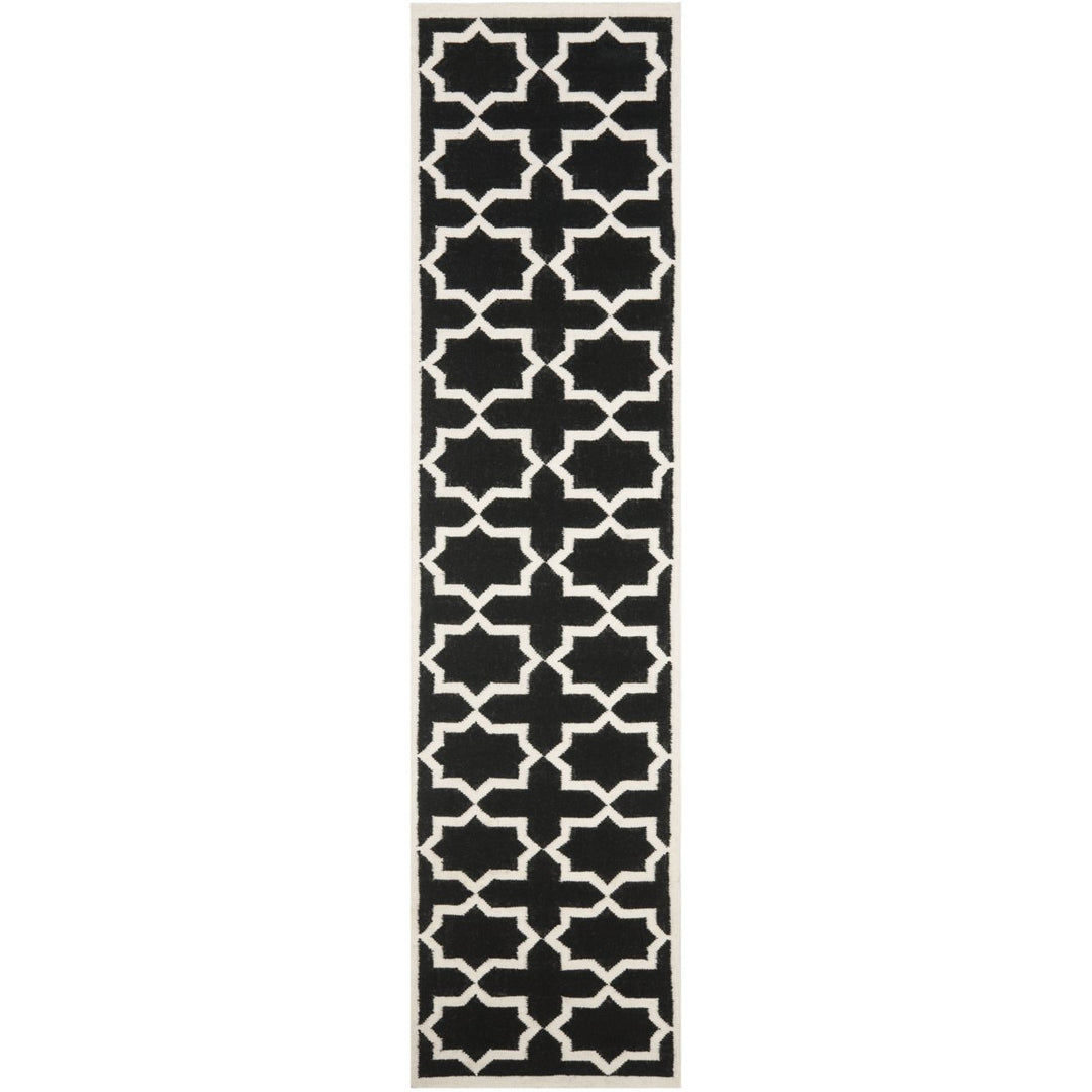 SAFAVIEH Dhurries DHU549L Handwoven Black / Ivory Rug Image 1