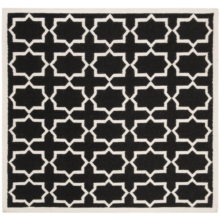 SAFAVIEH Dhurries DHU549L Handwoven Black / Ivory Rug Image 1