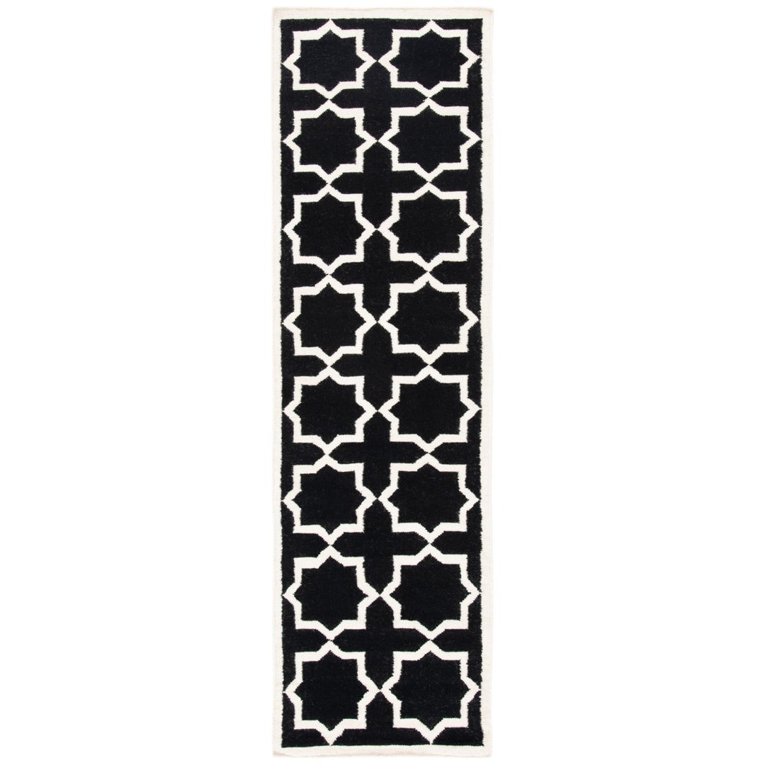 SAFAVIEH Dhurries DHU549L Handwoven Black / Ivory Rug Image 1