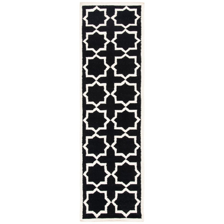 SAFAVIEH Dhurries DHU549L Handwoven Black / Ivory Rug Image 1