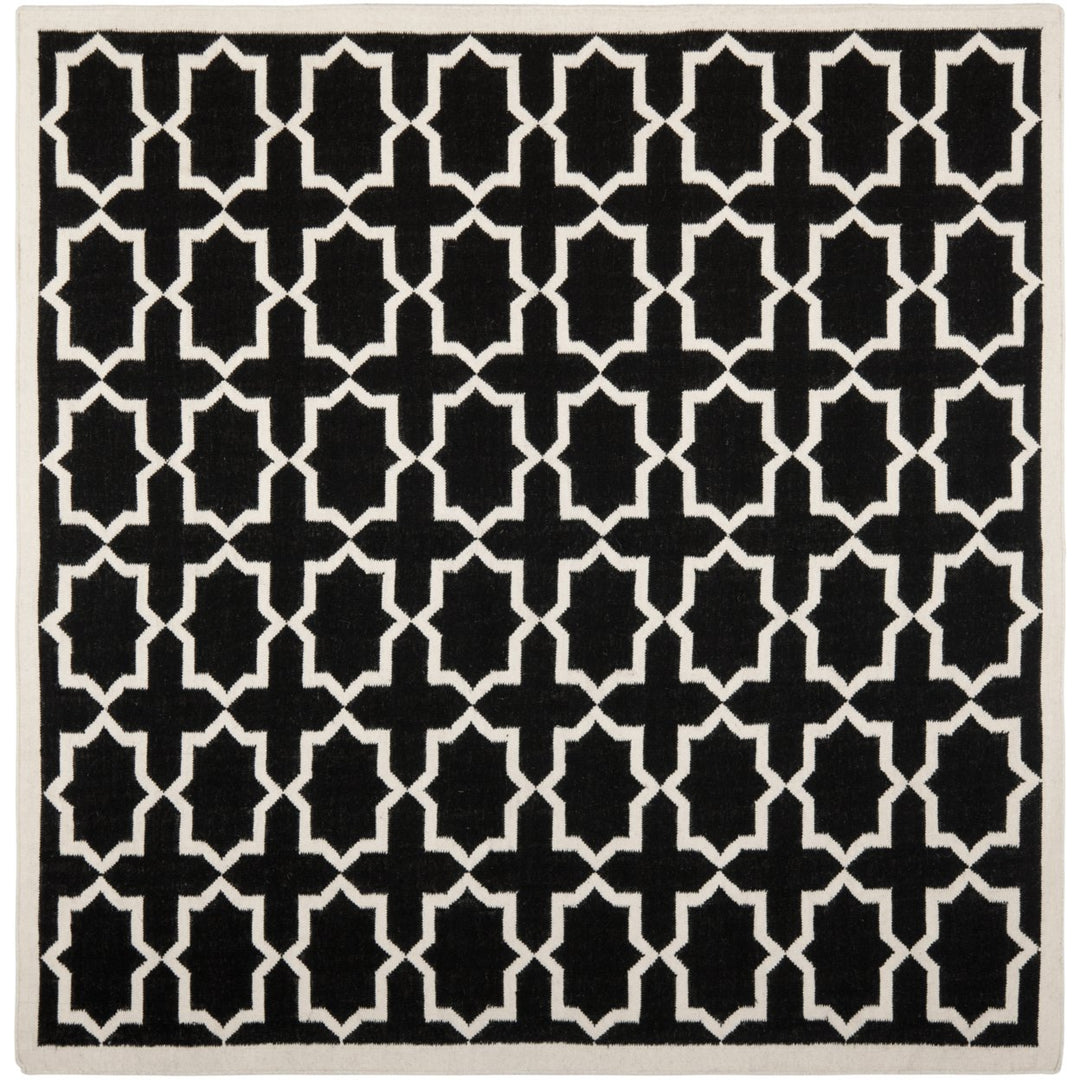 SAFAVIEH Dhurries DHU549L Handwoven Black / Ivory Rug Image 1