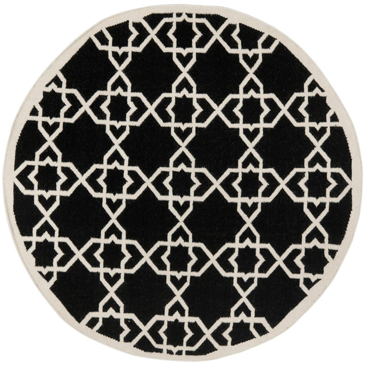 SAFAVIEH Dhurries DHU548L Handwoven Black / Ivory Rug Image 1