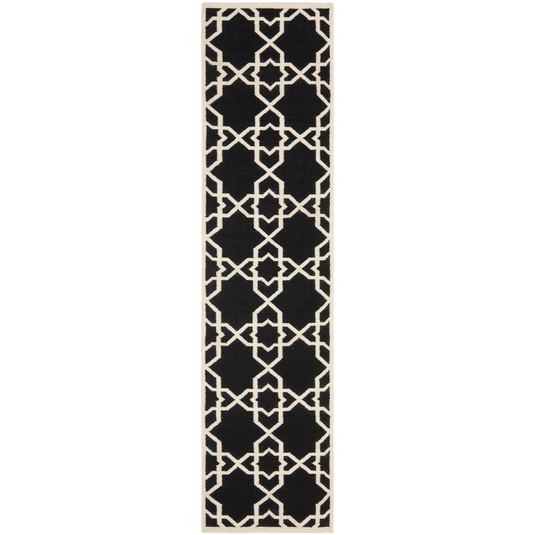 SAFAVIEH Dhurries DHU548L Handwoven Black / Ivory Rug Image 1