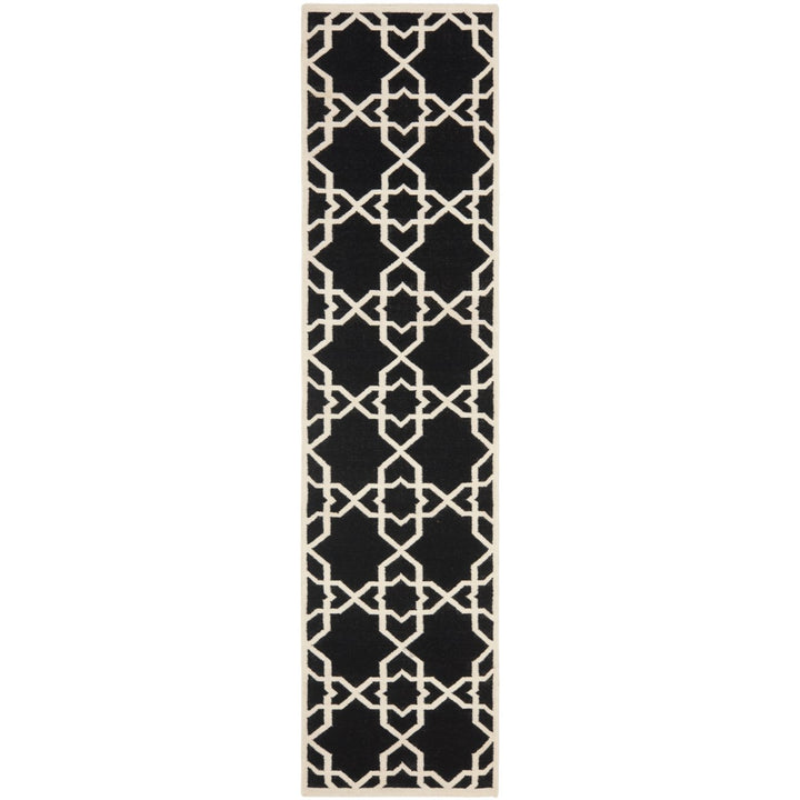 SAFAVIEH Dhurries DHU548L Handwoven Black / Ivory Rug Image 1