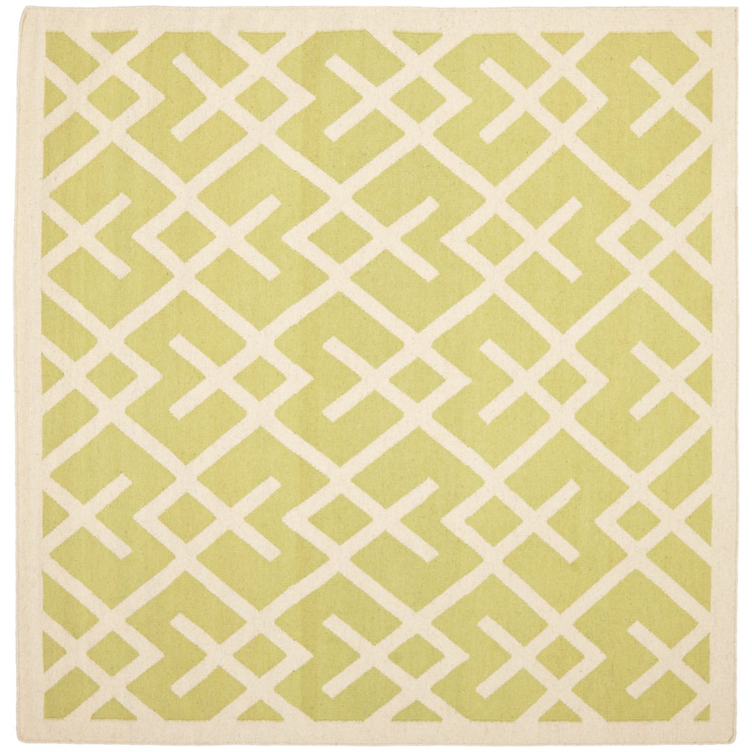 SAFAVIEH Dhurries DHU552A Light Green / Ivory Rug Image 1