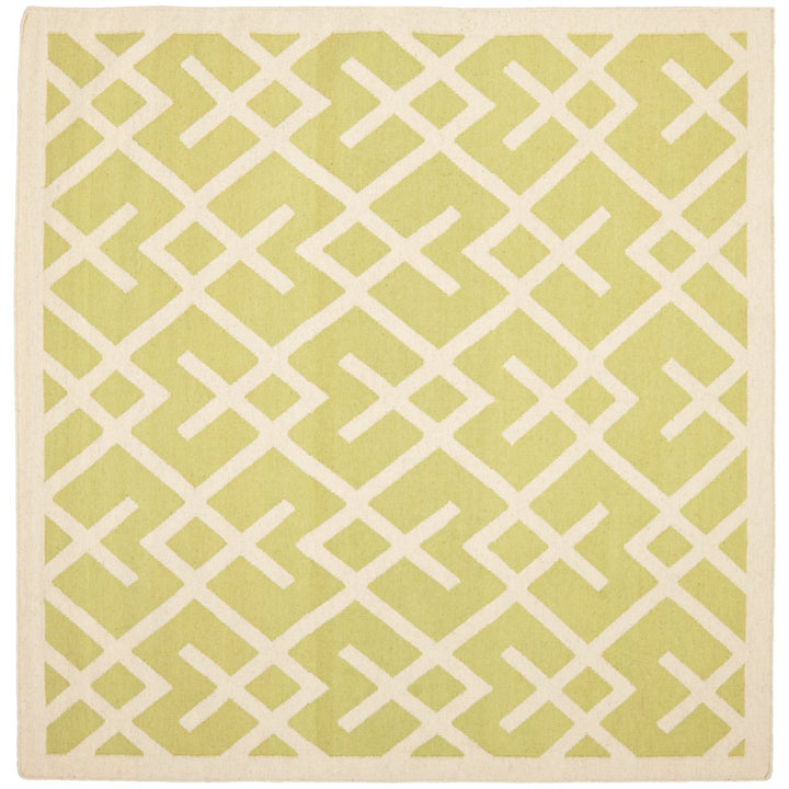 SAFAVIEH Dhurries DHU552A Light Green / Ivory Rug Image 1