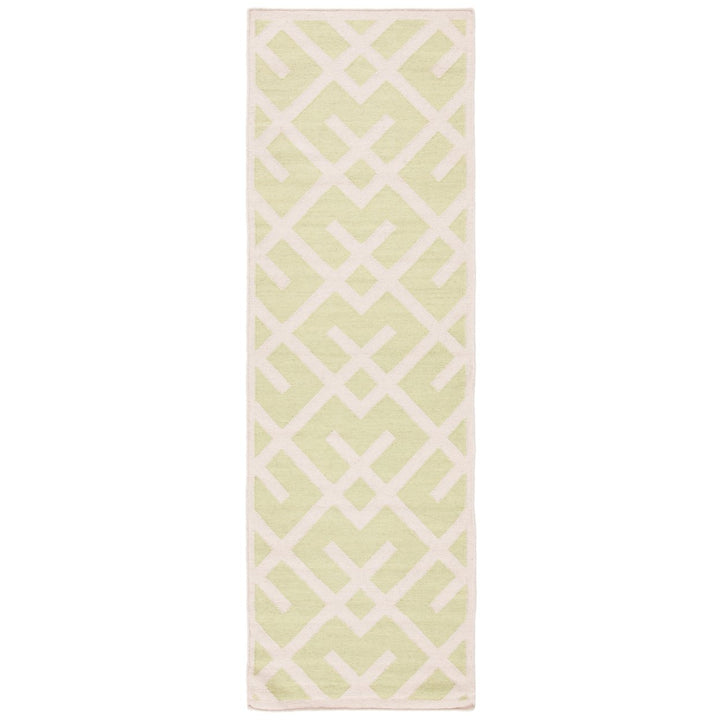 SAFAVIEH Dhurries DHU552A Light Green / Ivory Rug Image 1