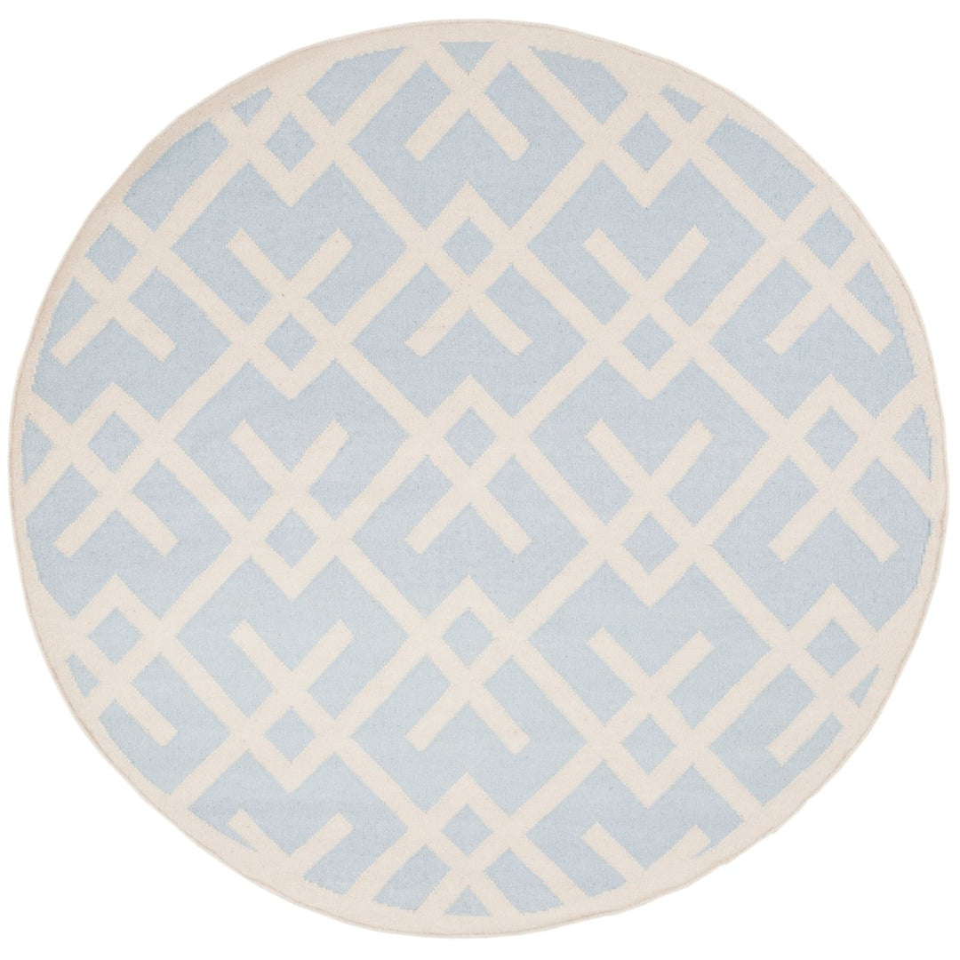 SAFAVIEH Dhurries DHU552B Light Blue / Ivory Rug Image 1