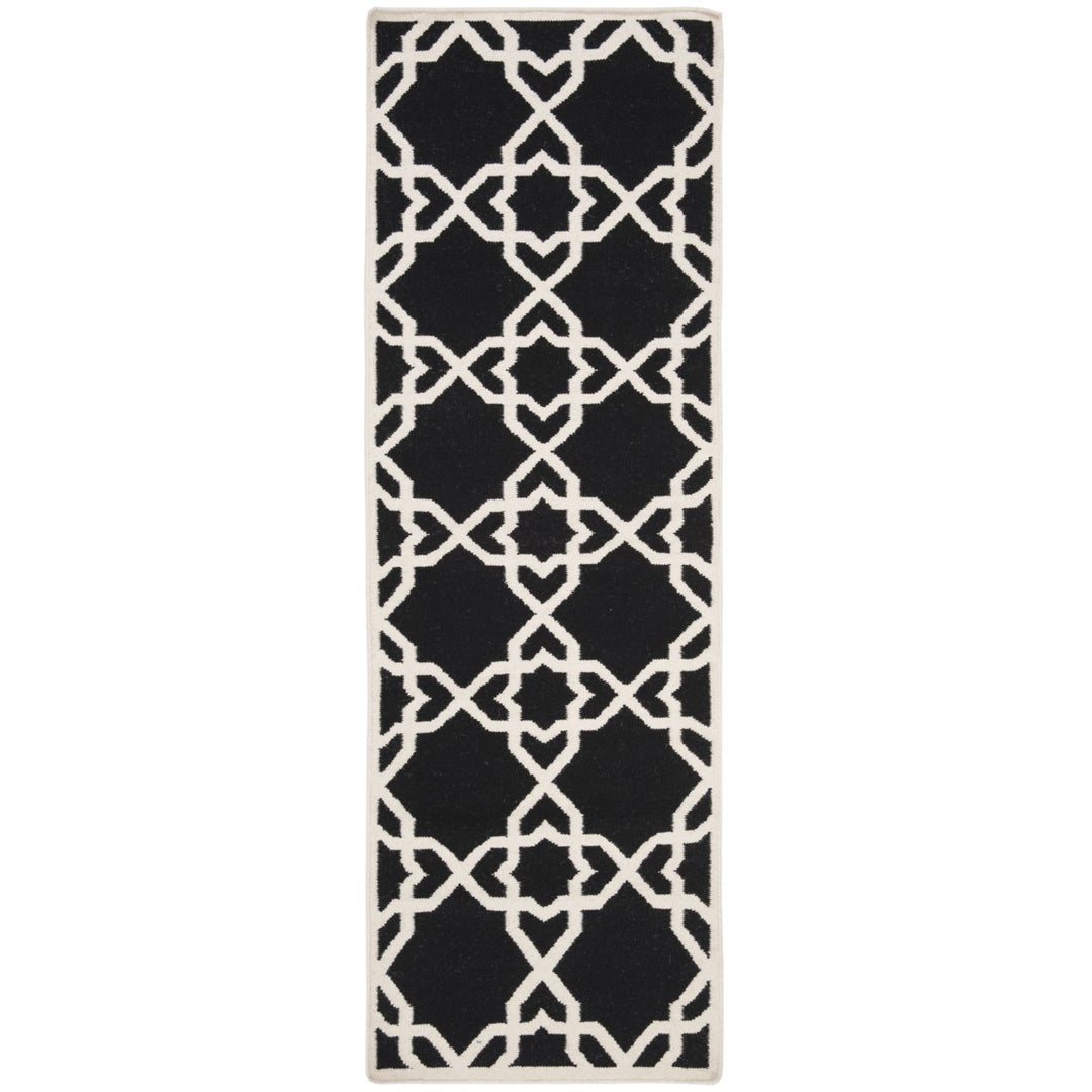 SAFAVIEH Dhurries DHU548L Handwoven Black / Ivory Rug Image 1