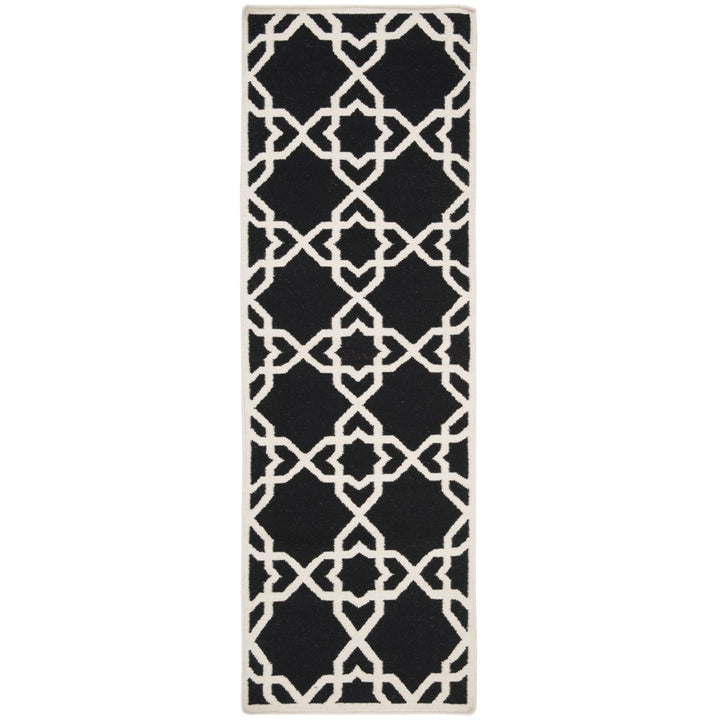 SAFAVIEH Dhurries DHU548L Handwoven Black / Ivory Rug Image 1