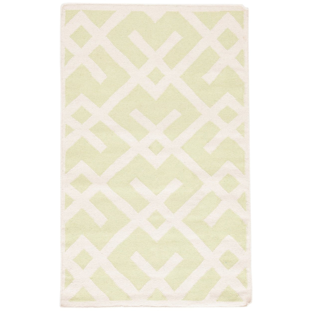 SAFAVIEH Dhurries DHU552A Light Green / Ivory Rug Image 1