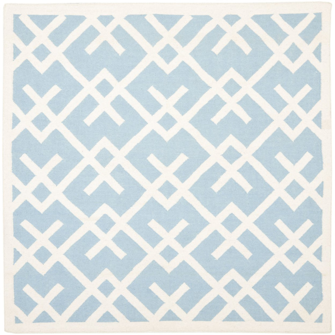 SAFAVIEH Dhurries DHU552B Light Blue / Ivory Rug Image 1