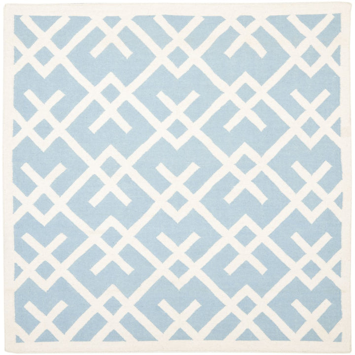 SAFAVIEH Dhurries DHU552B Light Blue / Ivory Rug Image 1