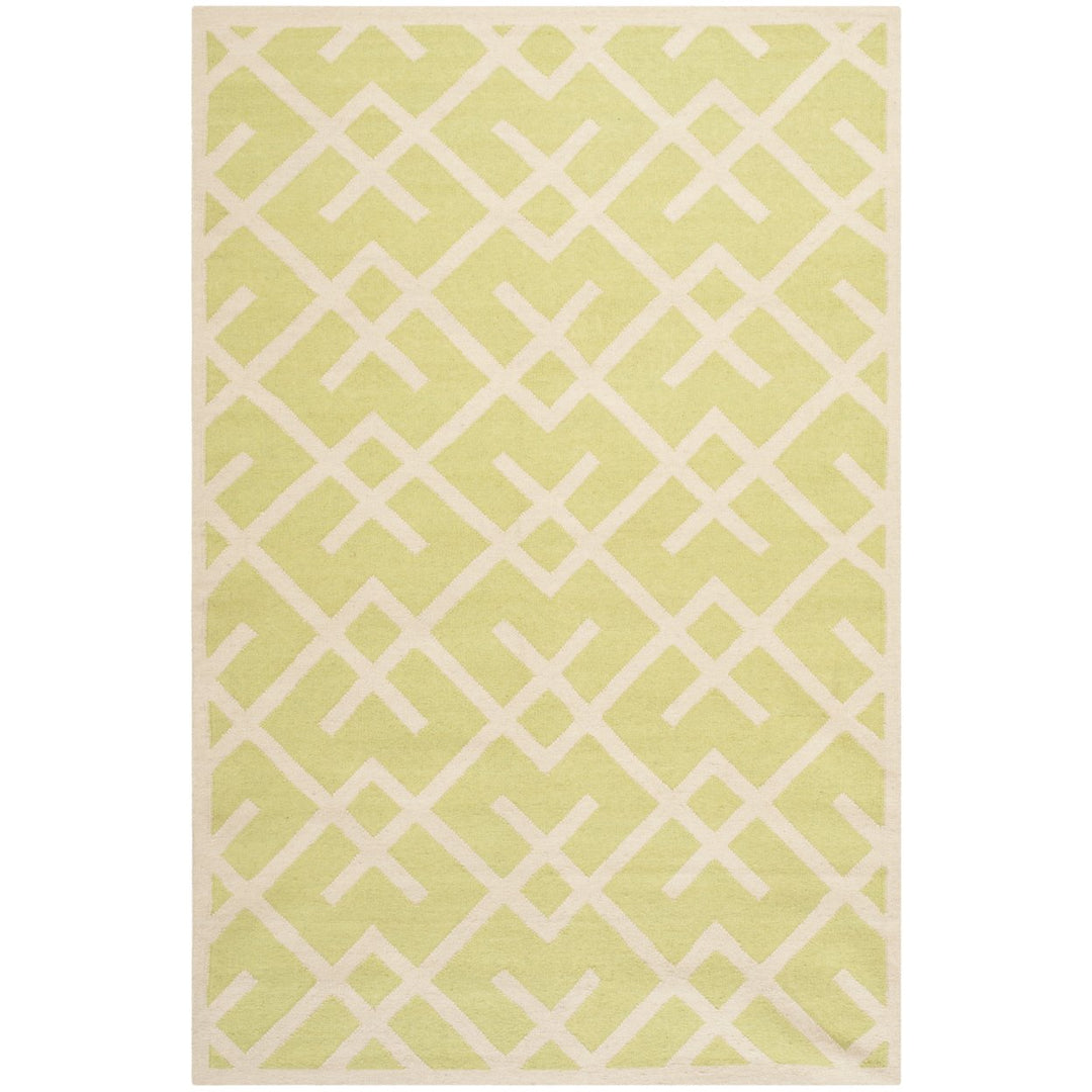 SAFAVIEH Dhurries DHU552A Light Green / Ivory Rug Image 1