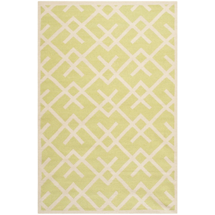 SAFAVIEH Dhurries DHU552A Light Green / Ivory Rug Image 1