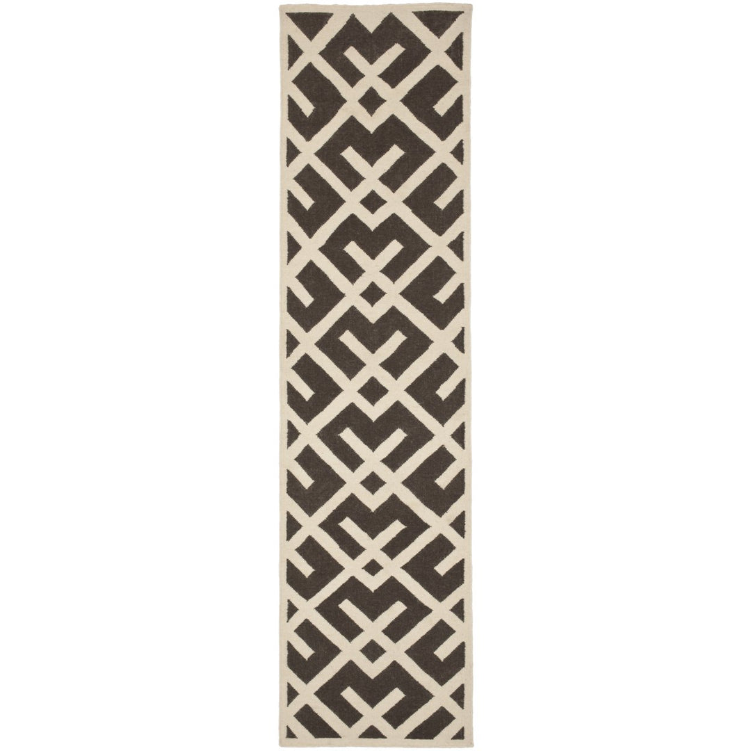 SAFAVIEH Dhurries DHU552C Handwoven Brown / Ivory Rug Image 1