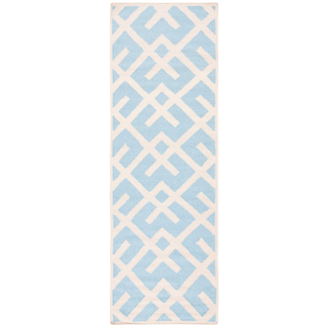 SAFAVIEH Dhurries DHU552B Light Blue / Ivory Rug Image 1