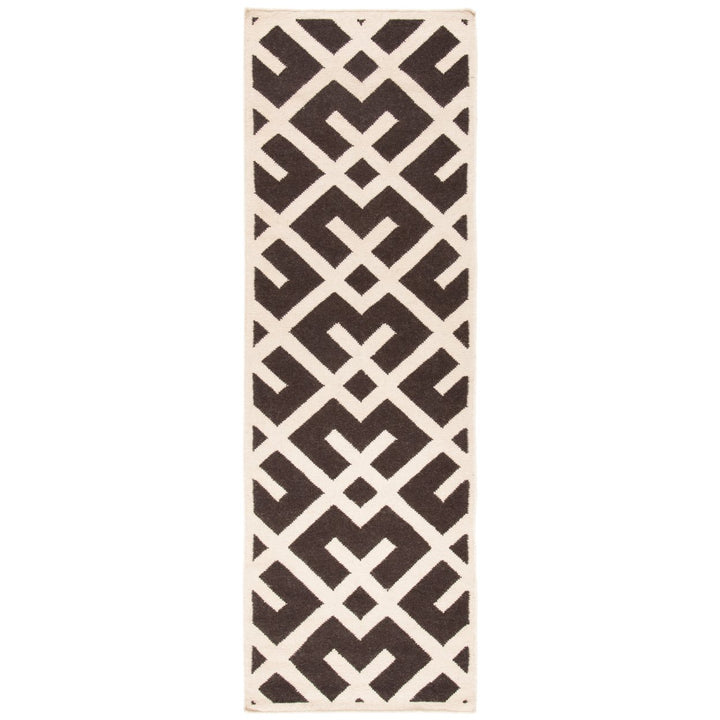 SAFAVIEH Dhurries DHU552C Handwoven Brown / Ivory Rug Image 1