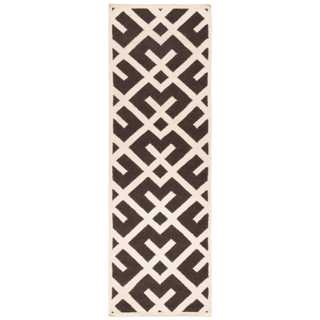 SAFAVIEH Dhurries DHU552C Handwoven Brown / Ivory Rug Image 1