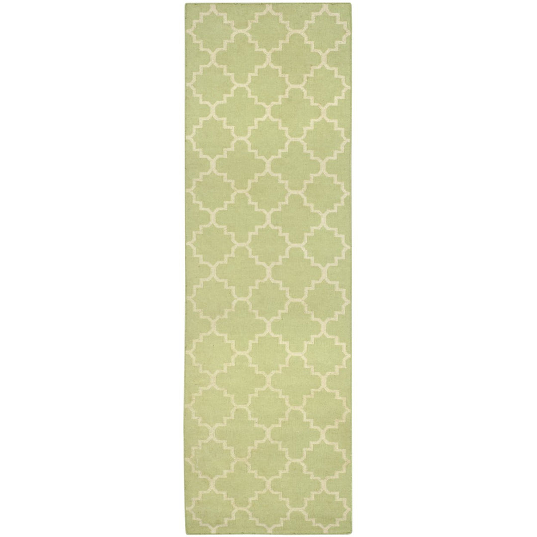 SAFAVIEH Dhurries DHU554A Light Green / Ivory Rug Image 1