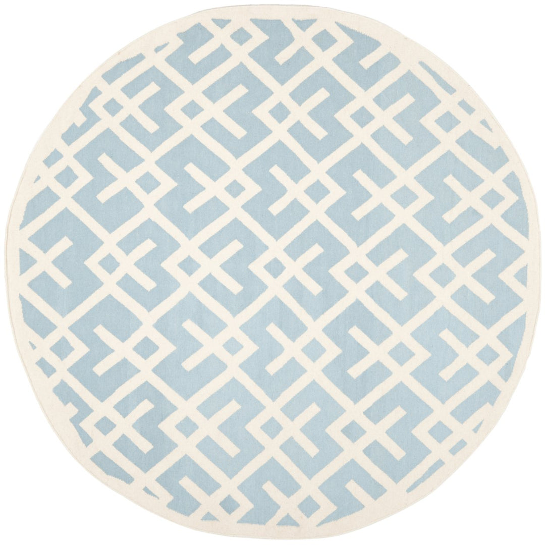 SAFAVIEH Dhurries DHU552B Light Blue / Ivory Rug Image 1