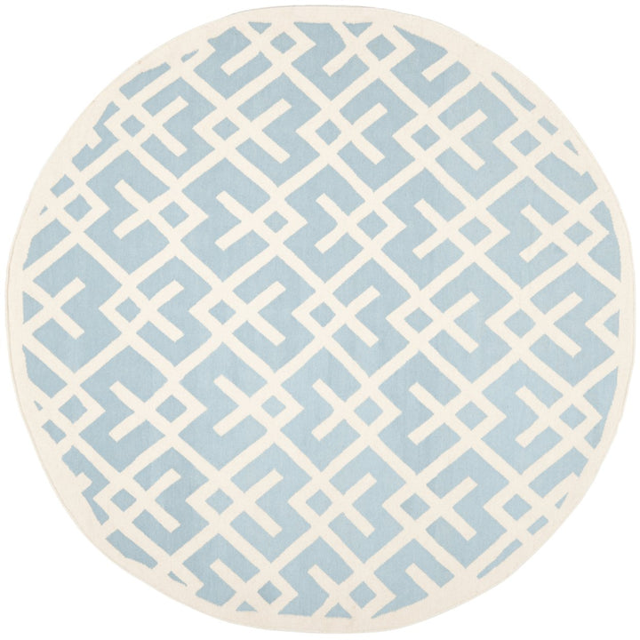 SAFAVIEH Dhurries DHU552B Light Blue / Ivory Rug Image 1