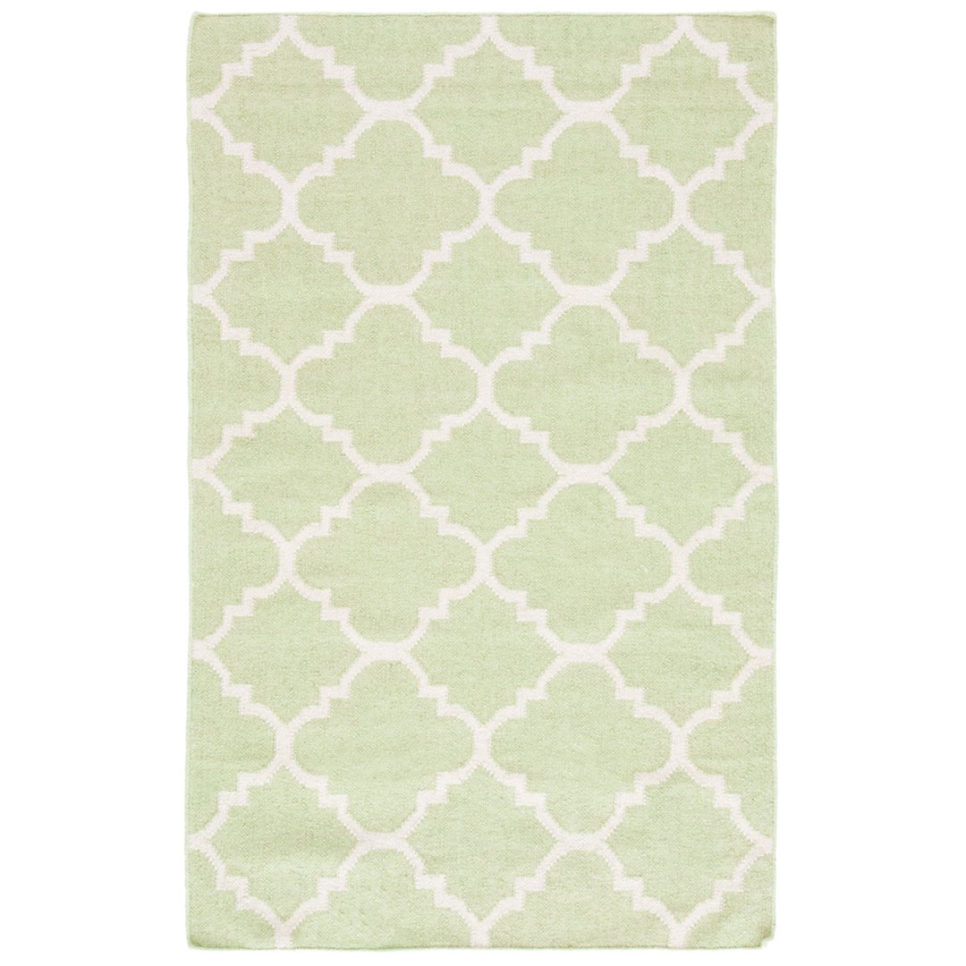 SAFAVIEH Dhurries DHU554A Light Green / Ivory Rug Image 1