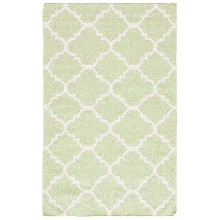 SAFAVIEH Dhurries DHU554A Light Green / Ivory Rug Image 1