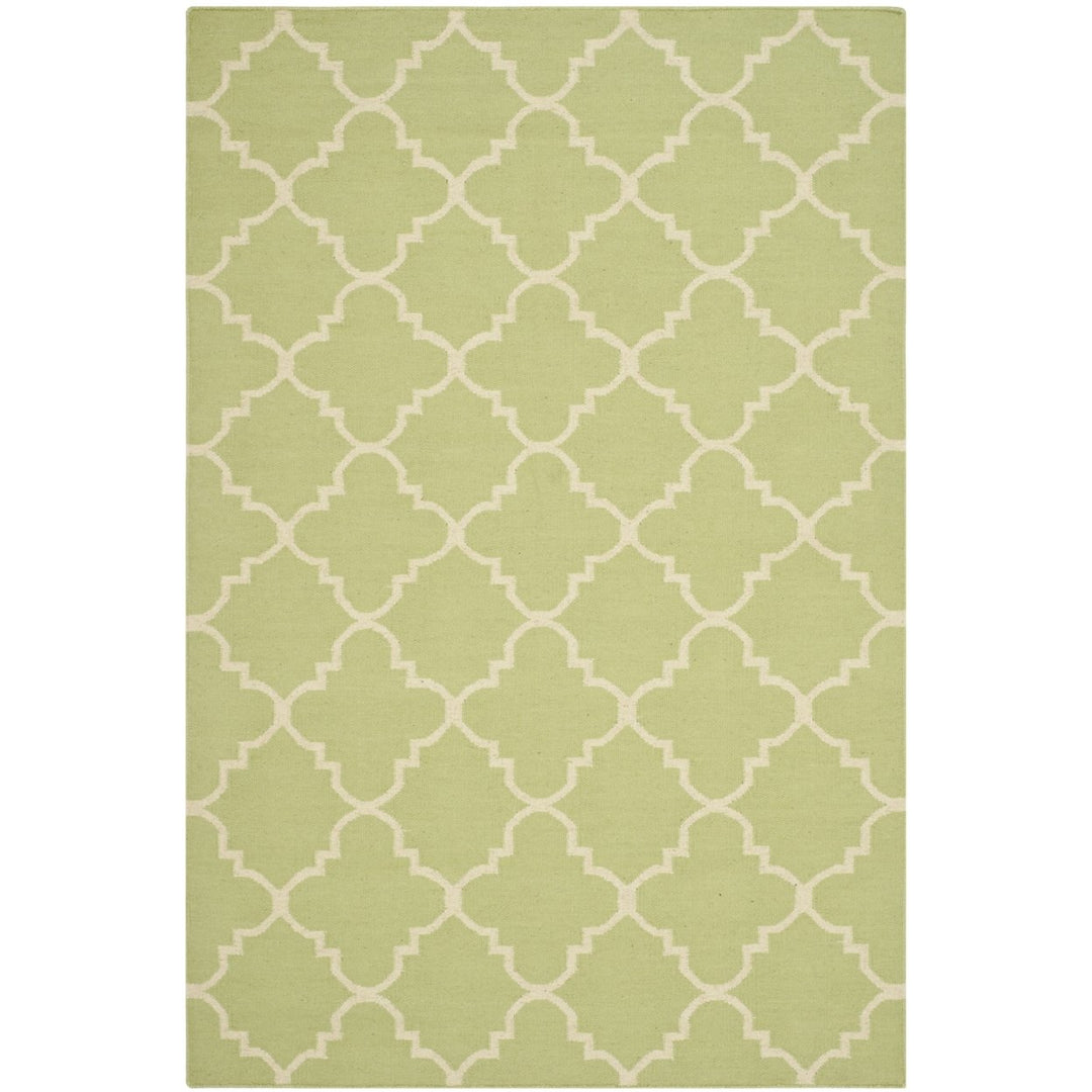 SAFAVIEH Dhurries DHU554A Light Green / Ivory Rug Image 1