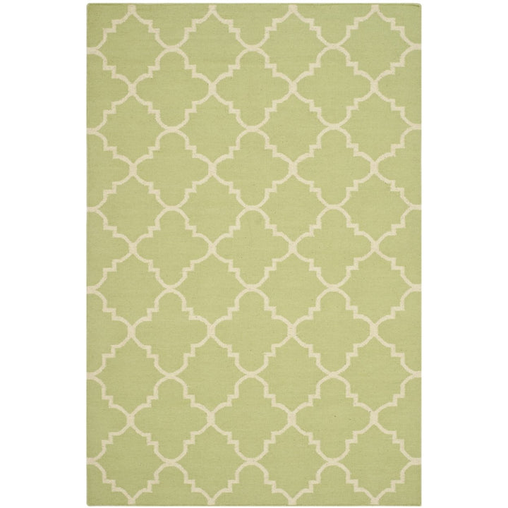 SAFAVIEH Dhurries DHU554A Light Green / Ivory Rug Image 1