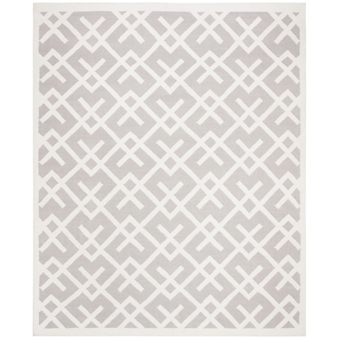 SAFAVIEH DHU552G Dhurries Grey / Ivory Image 1