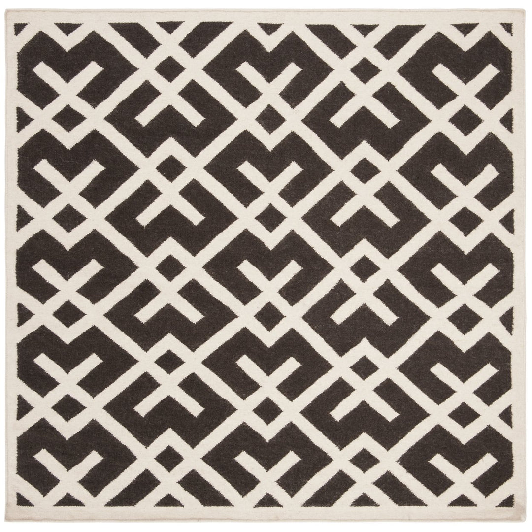 SAFAVIEH Dhurries DHU552C Handwoven Brown / Ivory Rug Image 1