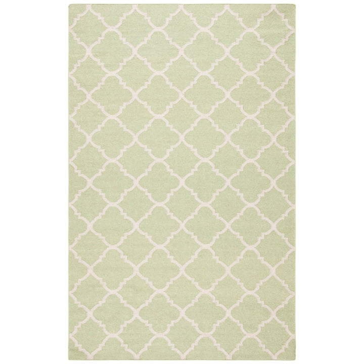 SAFAVIEH Dhurries DHU554A Light Green / Ivory Rug Image 1