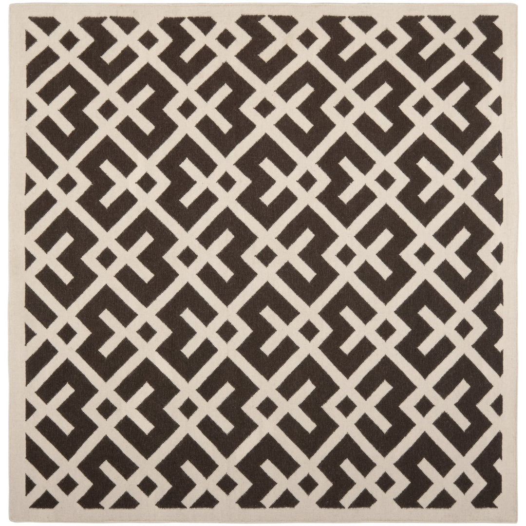 SAFAVIEH Dhurries DHU552C Handwoven Brown / Ivory Rug Image 1