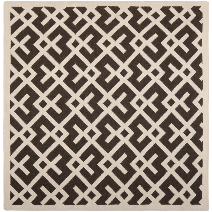 SAFAVIEH Dhurries DHU552C Handwoven Brown / Ivory Rug Image 1