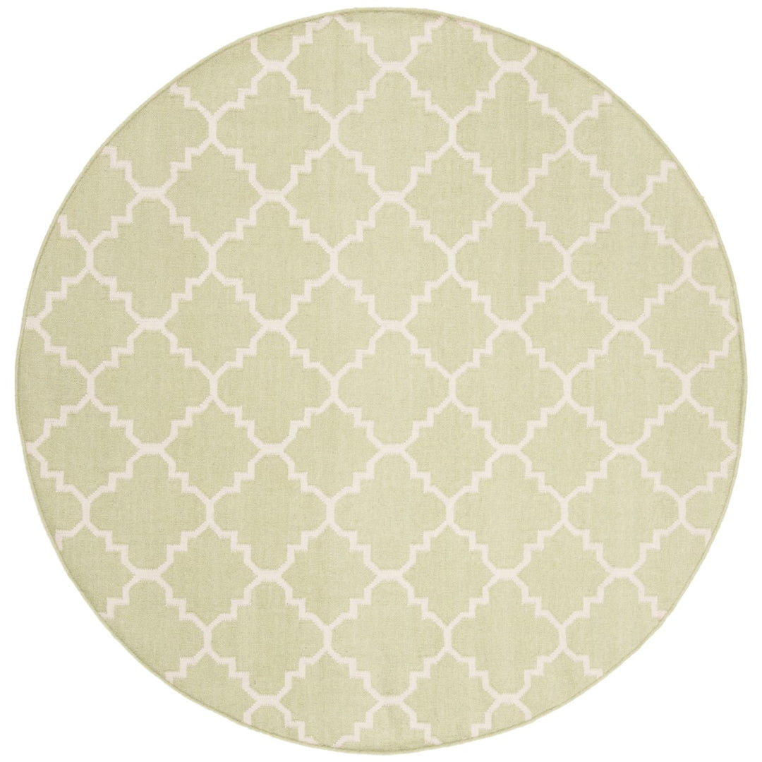 SAFAVIEH Dhurries DHU554A Light Green / Ivory Rug Image 1