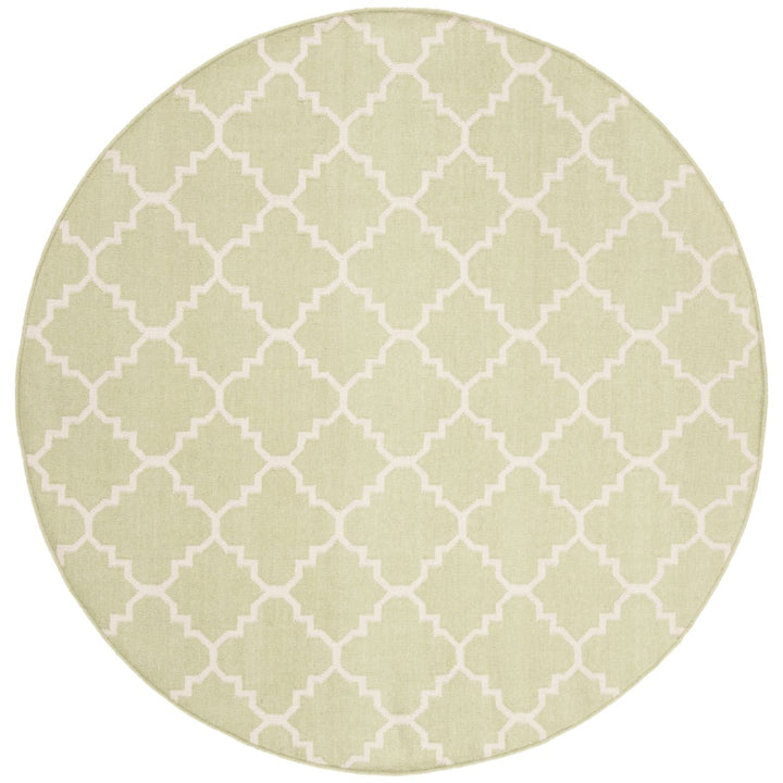 SAFAVIEH Dhurries DHU554A Light Green / Ivory Rug Image 1