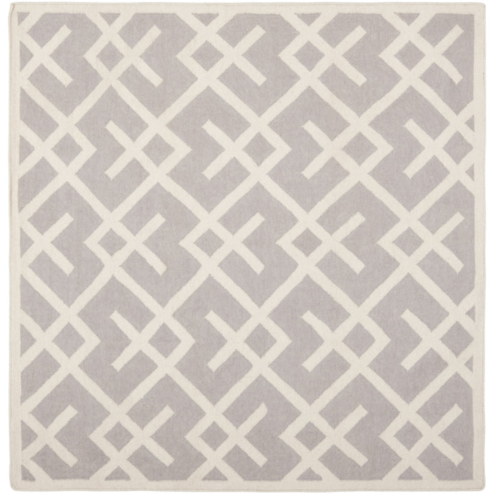 SAFAVIEH DHU552G Dhurries Grey / Ivory Image 4