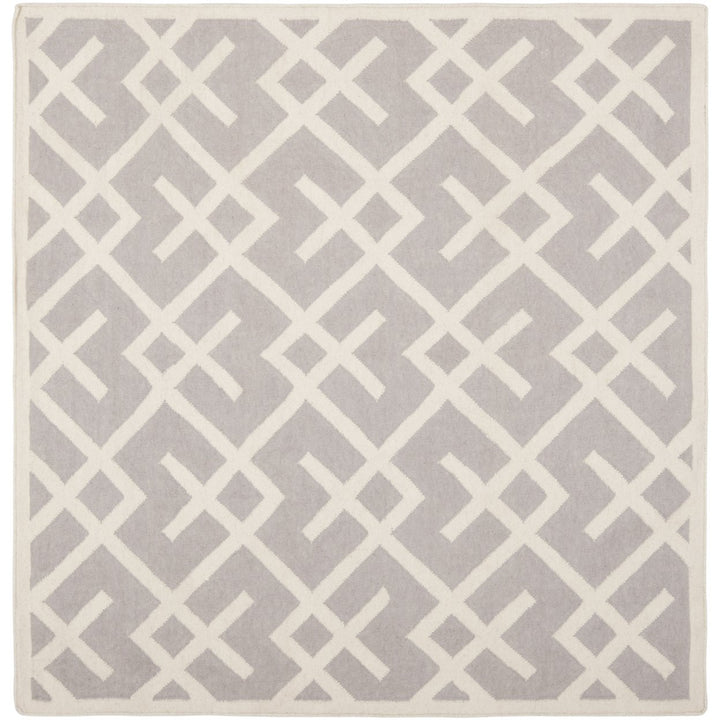 SAFAVIEH DHU552G Dhurries Grey / Ivory Image 1