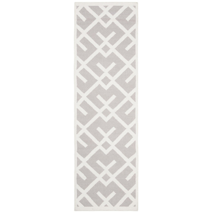 SAFAVIEH DHU552G Dhurries Grey / Ivory Image 5