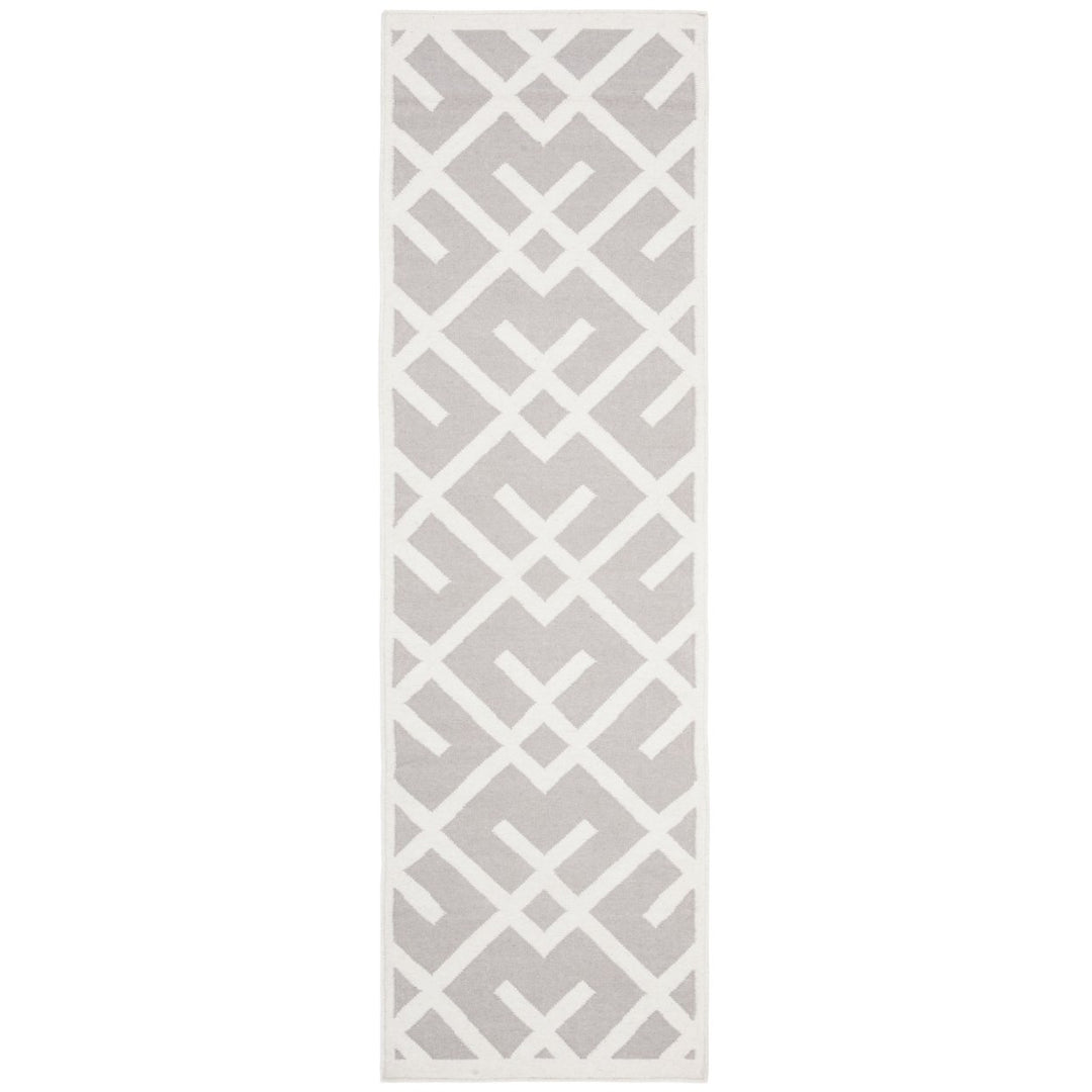 SAFAVIEH DHU552G Dhurries Grey / Ivory Image 1